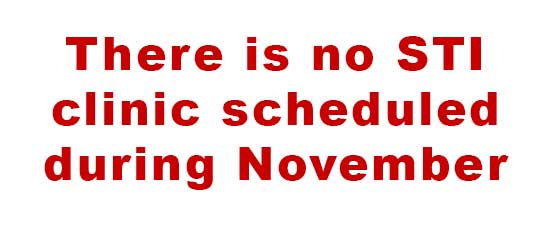 No STI Clinic in November